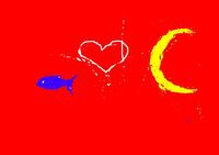 the fish, heart and moon